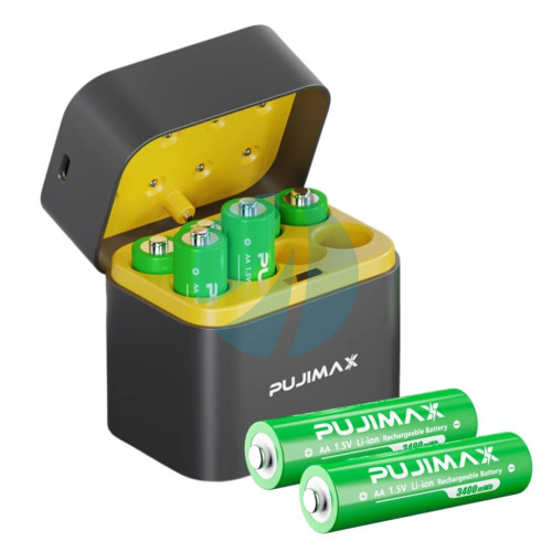 Комплект безпечних акумуляторів AA 3400 мВт·г 1.5V з функцією швидкого заряду та захистом від перегріву/глибокого розряд