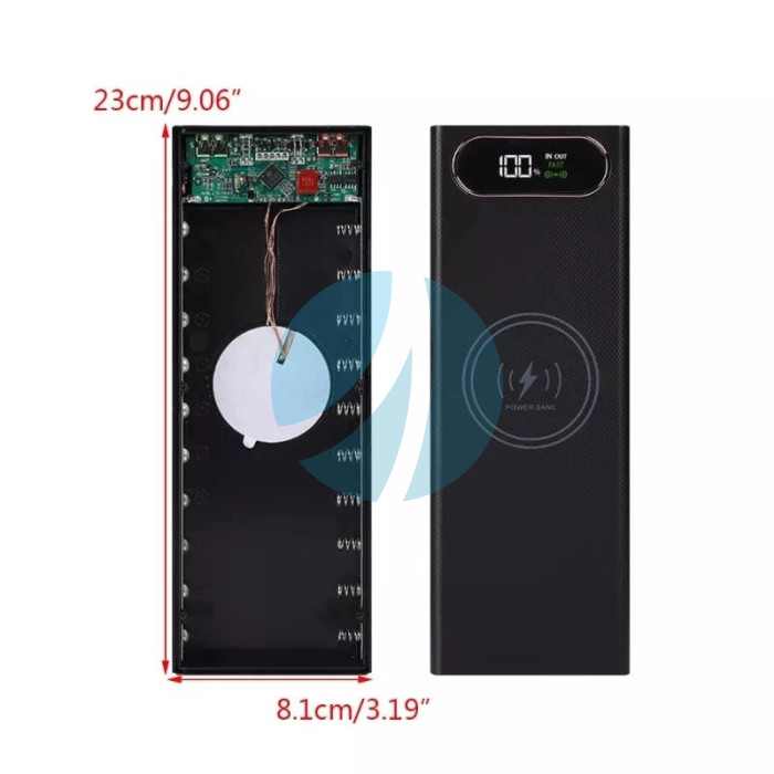 Power bank корпус повербанка з бездротовим швидким заряджанням 22 w на 10 банок 18650
