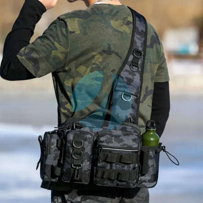 Рибальська поясна сумка DY1 з тримачем для вудки та двоярусним зберіганням, водонепроникна, 34227 см Рибальська поясна сумка DY1 з тримачем для вудки та двоярусним зберіганням, водонепроникна, 34227 см