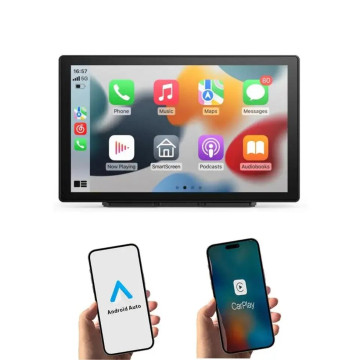 Мультимедійний комбайн Easy-Mount: 9" QLED, CarPlay, Android Auto, AHD 720, Bluetooth, SD, FM